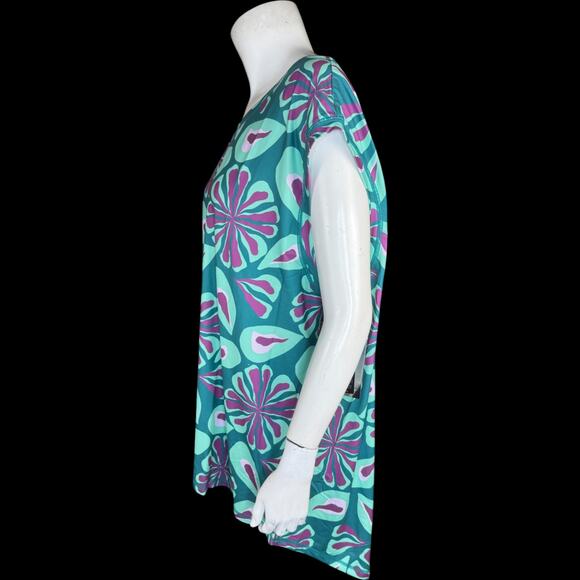 GYMWRAP CloudKNIT Everyday Luxe Performance Top 3X Purple Green Floral NWT - Picture 2 of 13